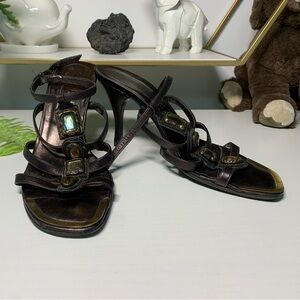 BROKEN Donald J. Pliner Black Strappy Heels
